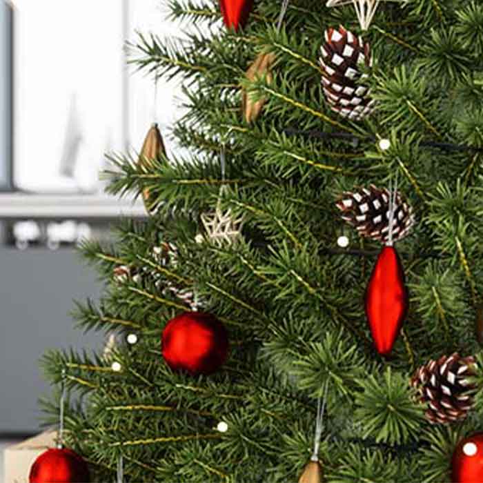 Empty office with Christmas tree