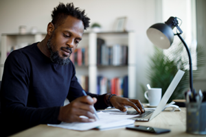 Man working at laptop